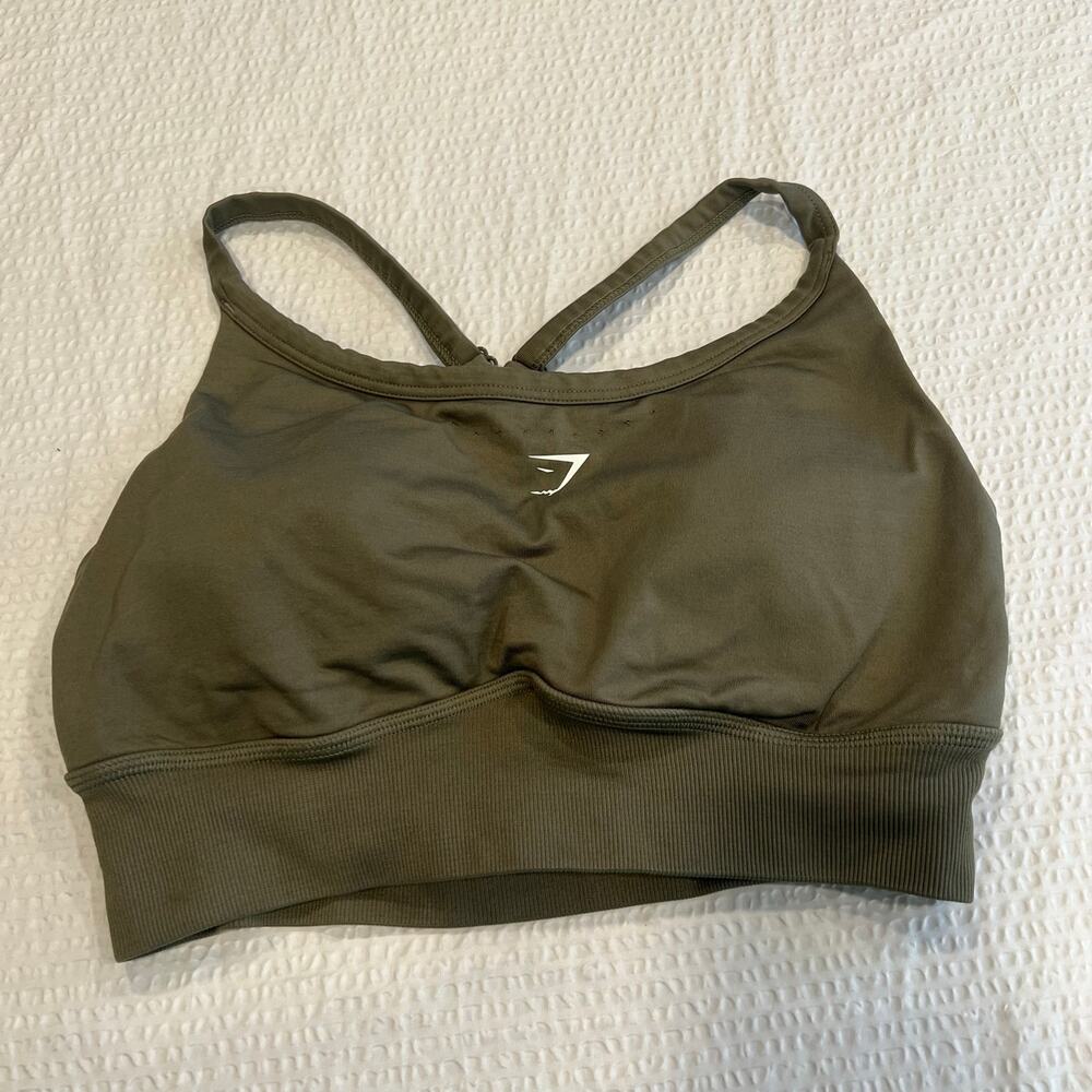 Gymshark olive green sports bra S/M double layer